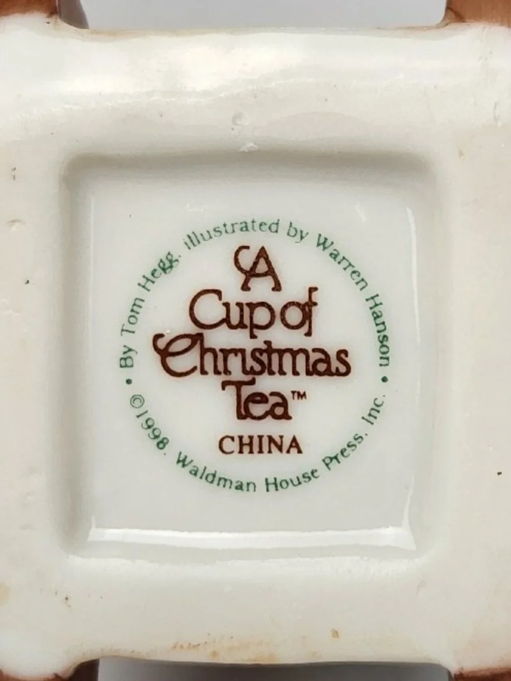 A Cup of Christmas Tea Hinged Rocking Chair Box Porcelain 1998 w/Box